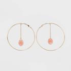 Acrylic Beaded Clutchless Hoop Earrings - A New Day Gold, Women's