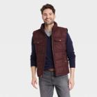 Men's Midweight Puffer Vest - Goodfellow & Co Burgundy Heather