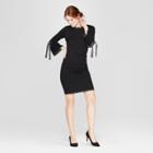 Women's Shine Tie Sleeve Sweater Dress - Spenser Jeremy - Black/silver