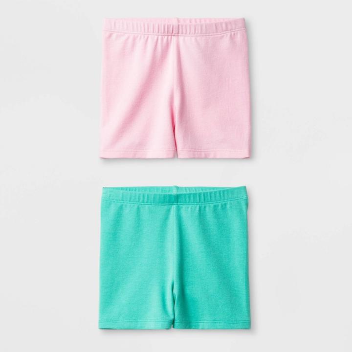Toddler Girls' 2pk Tumble Trouser Shorts Set - Cat & Jack Pink/aqua