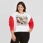 Women's Friends Armadillo Plus Size Ugly Holiday Graphic Sweatshirt - White