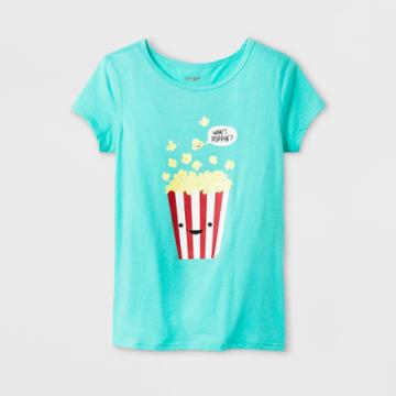 Girls' Adaptive Short Sleeve Popcorn Graphic T-shirt - Cat & Jack Green