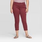 Women's Plus Size Skinny Crop Jeans - Universal Thread Burgundy