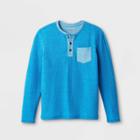 Boys' Double Knit Long Sleeve T-shirt - Cat & Jack Blue