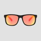 Men's Square Sunglasses With Mirrored Lenses - Original Use Black