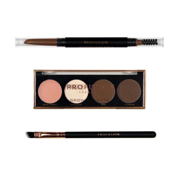 Profusion Cosmetics Eyebrow Enhancer Beautiful Brows Medium To Deep Kit - 6pc - 3.2oz,