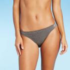Juniors' Metallic Textured Cheeky Bikini Bottom - Xhilaration Black