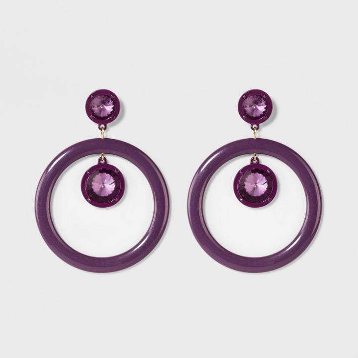 Sugarfix By Baublebar Crystal Mod Hoop Earrings - Purple, Women's