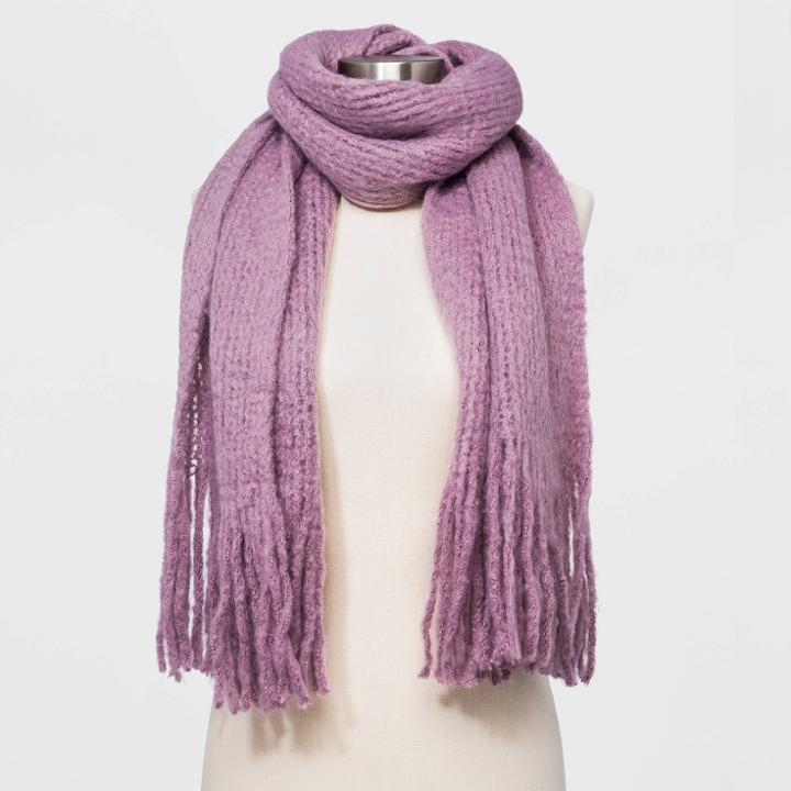Women's Solid Blanket Scarf - Wild Fable Purple