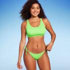 Women's Ribbed Bralette Bikini Top - Wild Fable Green D/dd Cup