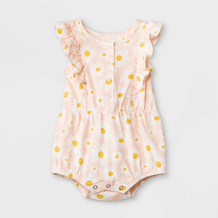 Grayson Mini Baby Girls' Sunflower Ruffle Romper - White