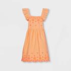 Girls' Short Flutter Sleeve Embroidered Woven Dress - Cat & Jack