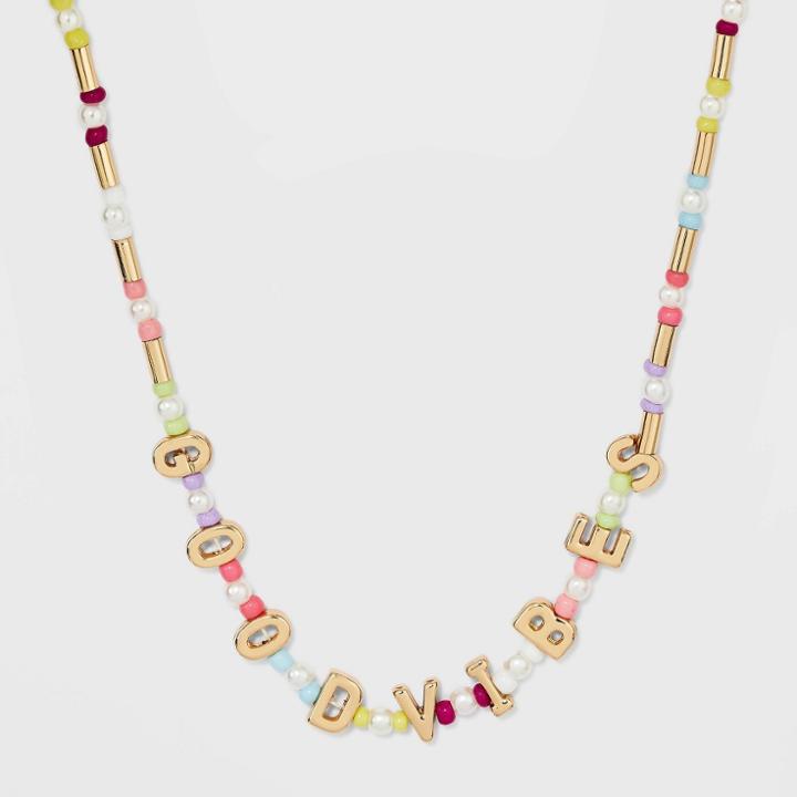 Sugarfix By Baublebar 'good Vibes' Beaded Necklace, One Color