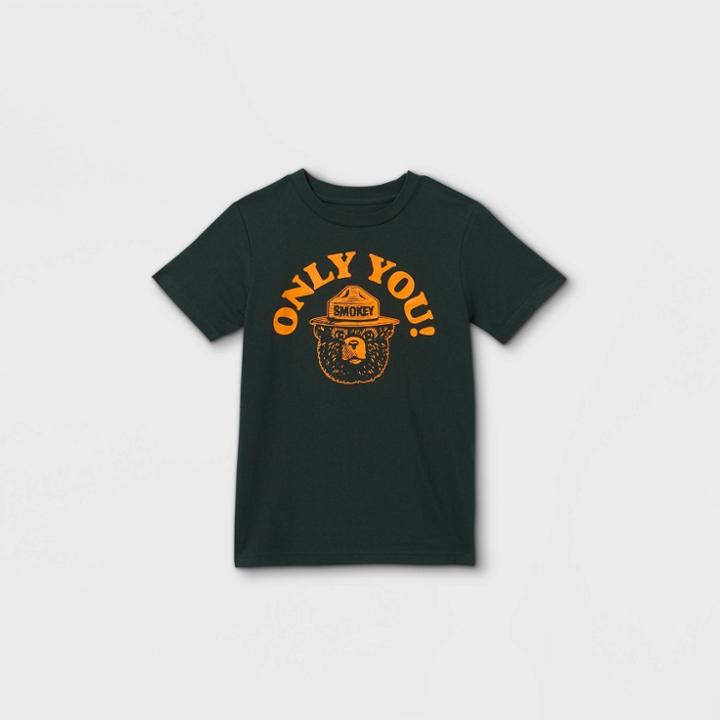 Boys' Smokey Bear Earth Day Short Sleeve Graphic T-shirt - Green