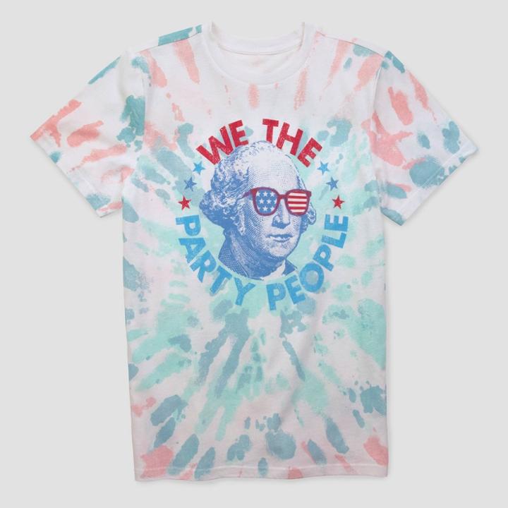 Fifth Sun Men's 'party People' Tie-dye Short Sleeve Graphic T-shirt - White
