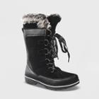 Women's Ruthie Wide Width Microsuede Functional Winter Boots - Universal Thread Black 7w,