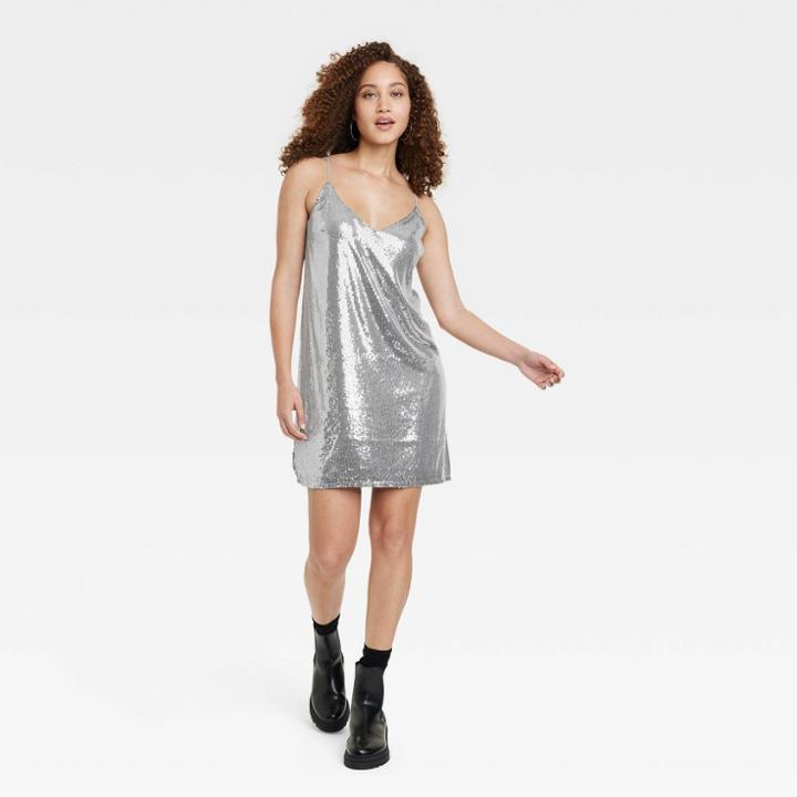 Women's Sequin Slip Dress - A New Day