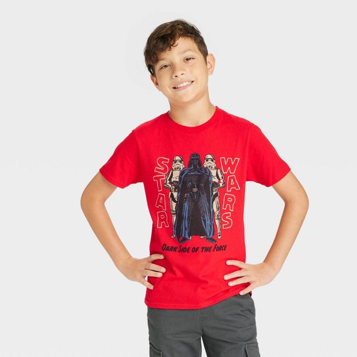 Boys' Star Wars Dark Side Short Sleeve Graphic T-shirt - Red