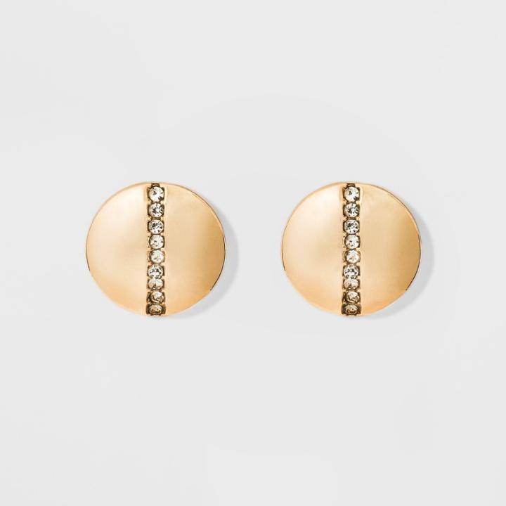 Rhinestones Button Earrings - A New Day Gold