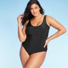 Women's Zip-up One Piece Swimsuit - Aqua Green Black S, Blue/black/green