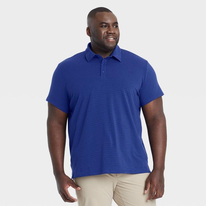 Men's Big & Tall Supima Cotton Polo Shirt - All In Motion Blue Xxxl