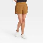 Women's Knit Waist Stretch Woven Shorts - All In Motion Toffee