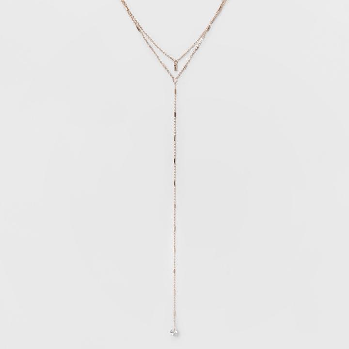 Hanging Stone Choker Necklace (12) - A New Day Rose Gold/clear