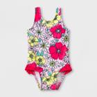 Baby Girls' Floral One Piece Swimsuit - Cat & Jack Pink