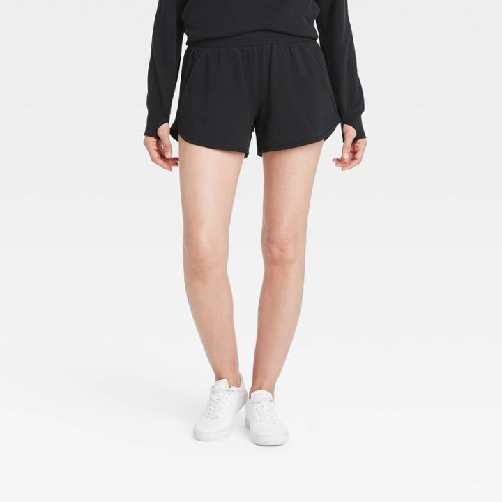 Women's Mid-rise French Terry Shorts 4 - All In Motion Black
