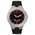 Men's Croton Analog Watch - Black With Red Markers, Black Red