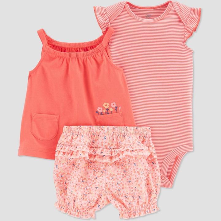 Carter's Just One You Baby Girls' Floral Top & Bottom Set - Pink Newborn