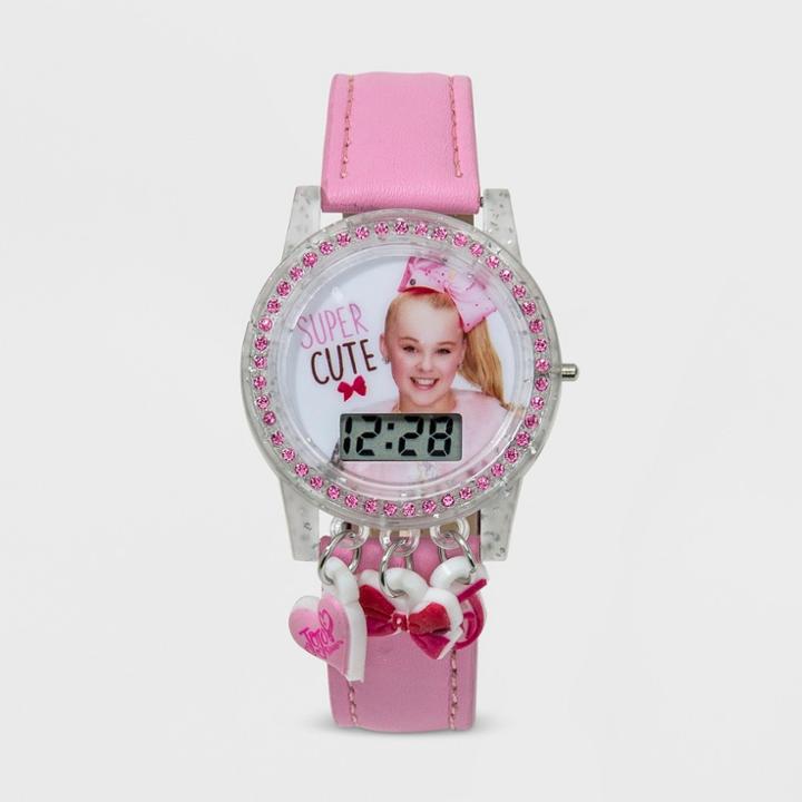 Girls' Nickelodeon Jojo Siwa Lcd Watch With Charms, Pink