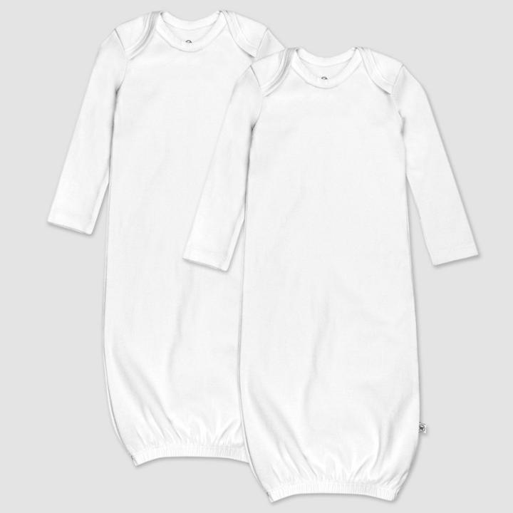 Honest Baby 2pk Sleeper Gown - White