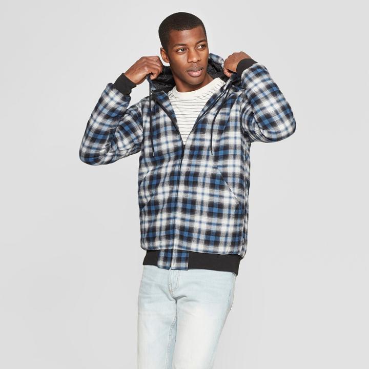 Dickies Men's Plaid Long Sleeve Jackets - Blue