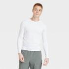 Men's Fitted Long Sleeve Athletic Top - All In Motion White