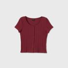 Girls' Short Sleeve Button-front Ribbed T-shirt - Art Class