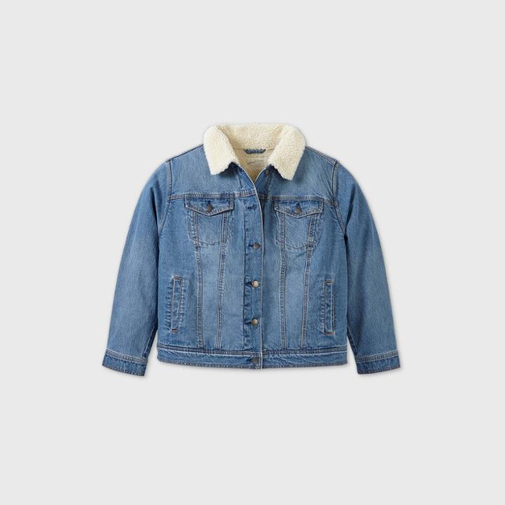 Women's Plus Size Sherpa Jacket - Universal Thread Blue