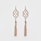 Filigree, Glitzy, And Chain Tassel Earrings - A New Day Rose Gold