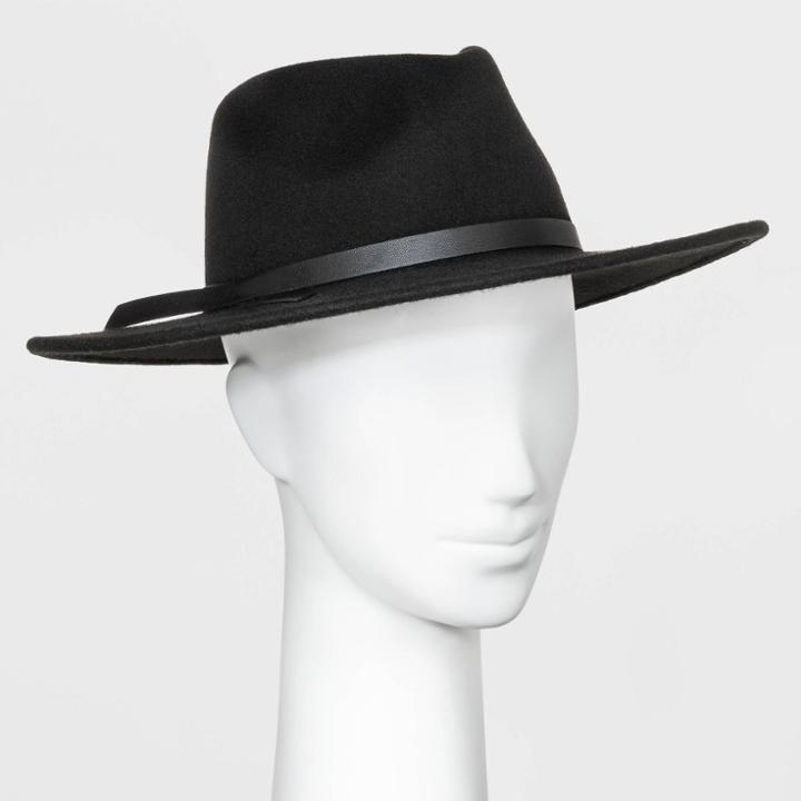 Women's Wide Brim Fedora Hat - Universal Thread Black
