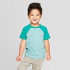 Toddler Boys' Raglan Short Sleeve T-shirt - Cat & Jack Green