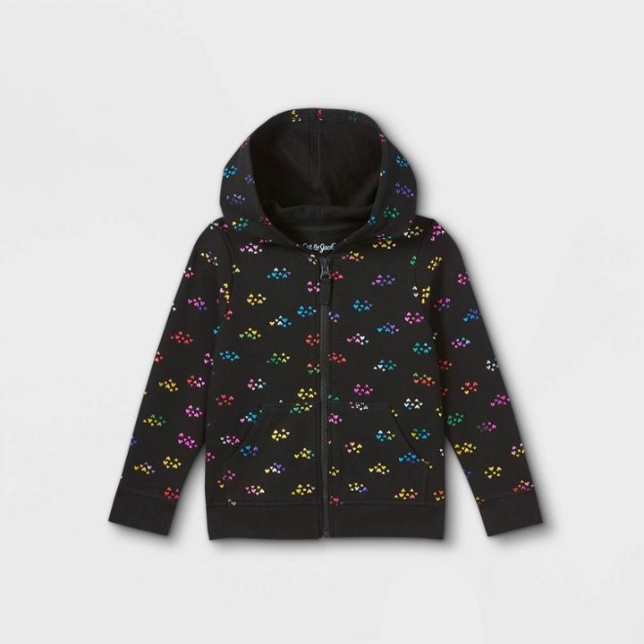 Toddler Girls' French Terry Zip-up Hoodie - Cat & Jack Black