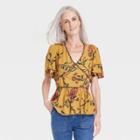 Women's Short Sleeve Embroidered Blouse - Knox Rose Gold Floral