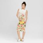 Women's Floral Print Scuba Midi Dress - Melonie T - Ivory