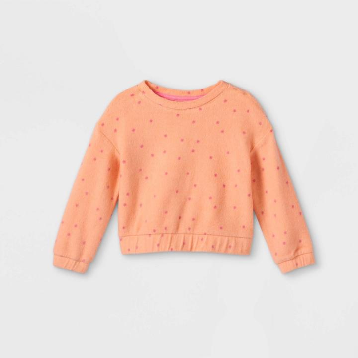 Toddler Girls' Soft Fleece Pullover Sweatshirt - Cat & Jack Peach