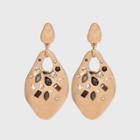 Organic Metal Black Diamond Drop Earrings - A New Day Gold