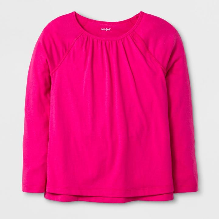 Girls' Adaptive Long Sleeve Top - Cat & Jack Pink M, Girl's,