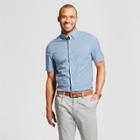 Men's Floral Print Slim Fit Short Sleeve Button-down Shirt - Goodfellow & Co Blue Prelude