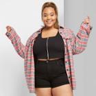 Women's Plus Size High-rise Rolled Cuff Jean Shorts - Wild Fable Black