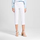 Women's Pull-on Cropped Pants With Tummy Control Waist - Zac & Rachel - White