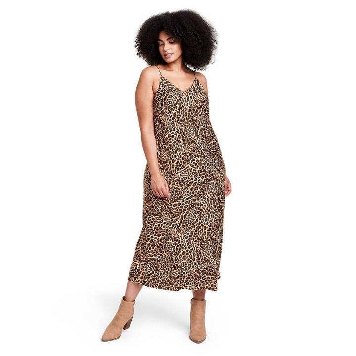 Women's Plus Size Leopard Print Slip Dress - Nili Lotan X Target Brown